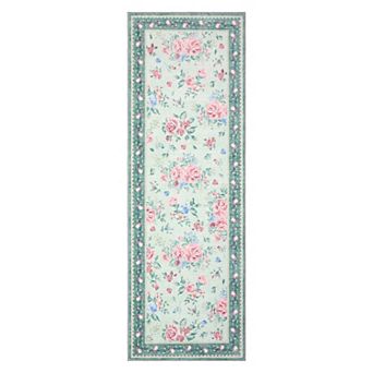 Garvee Modern Floral Area Rug for Living Room Washable Low Pile Non Slip Rug for Kitchen Hallway
