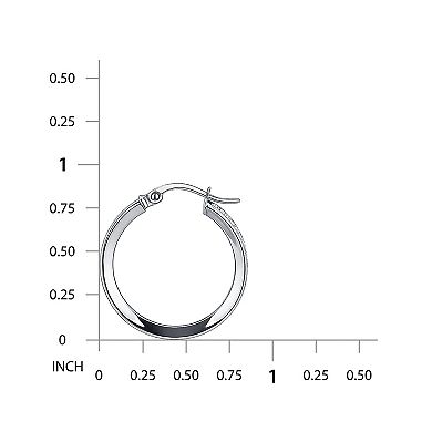 Aleure Precioso Channel Set Cubic Zirconia Hoop Earrings