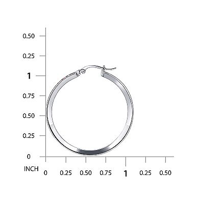 Aleure Precioso Sterling Silver Channel Set Cubic Zirconia Click-Top Hoop Earrings