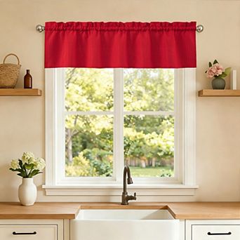 Sweet Home Opaque Ripcord Kitchen Window Curtain & Valance