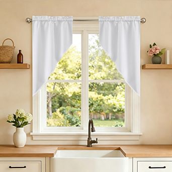 Sweet Home Opaque Ripcord 2-Pack Kitchen Window Curtain Swag Panels
