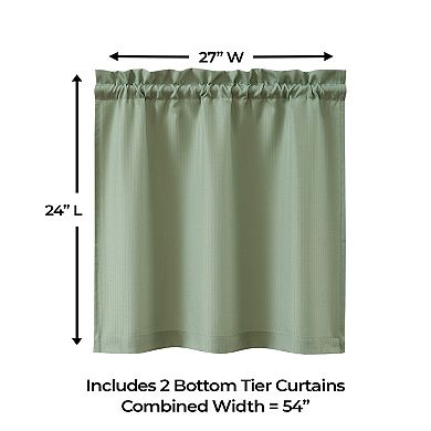 Sweet Home Opaque Ripcord 2-Pack Kitchen Window Curtain Tier Panels