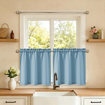Sweet Home Opaque Ripcord 2-Pack Kitchen Window Curtain Tier Panels