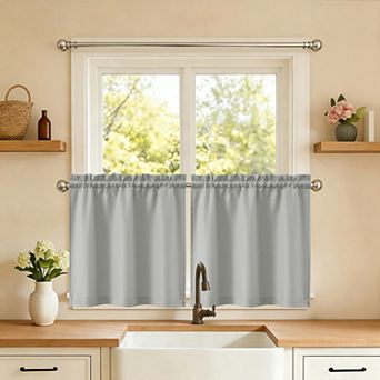 Sweet Home Opaque Ripcord 2-Pack Kitchen Window Curtain Tier Panels