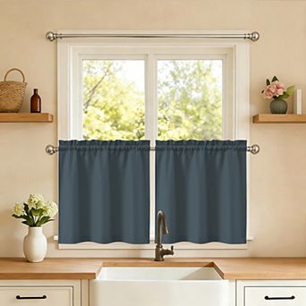 Sweet Home Opaque Ripcord 2-Pack Kitchen Window Curtain Tier Panels