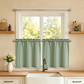 Sweet Home Opaque Ripcord 2-Pack Kitchen Window Curtain Tier Panels