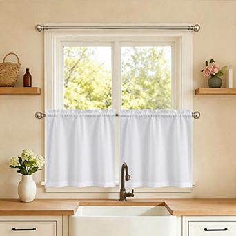 Sweet Home Opaque Ripcord 2-Pack Kitchen Window Curtain Tier Panels