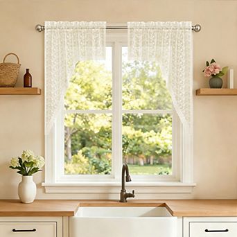 Sweet Home Priscilla Lace 2-Pack Window Curtain Swag Panels