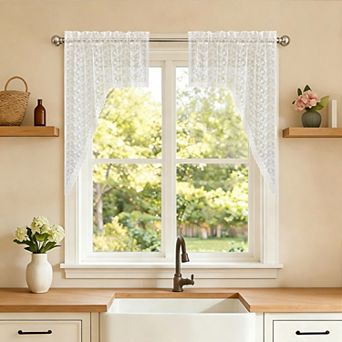 Sweet Home Priscilla Lace 2-Pack Window Curtain Swag Panels