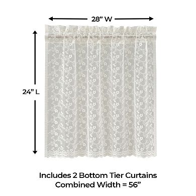 Sweet Home Priscilla Lace 2-Pack Window Curtain Tier Panels