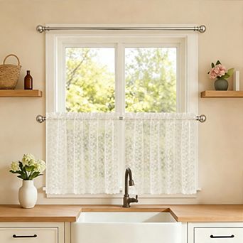 Sweet Home Priscilla Lace 2-Pack Window Curtain Tier Panels