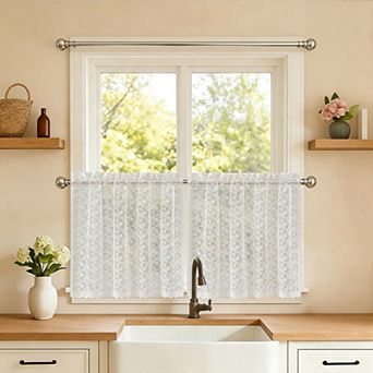 Sweet Home Priscilla Lace 2-Pack Window Curtain Tier Panels