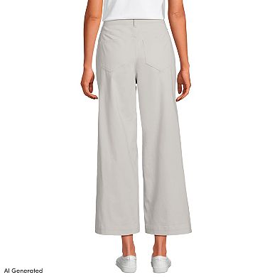 Women's Lands' End Knockabout Chino High Rise Wide Leg Crop Pants