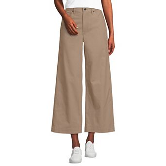 Women's Lands' End Knockabout Chino High Rise Wide Leg Crop Pants