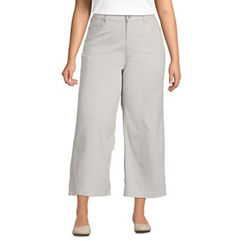 Plus Size Lands' End Knockabout Chino High Rise Wide Leg Crop Pants