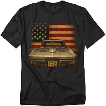 Big & Tall Chevrolet Corvette USA Flag Graphic Tee