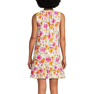 Petite Lands' End Sleeveless Notch Neck Flounce Dress