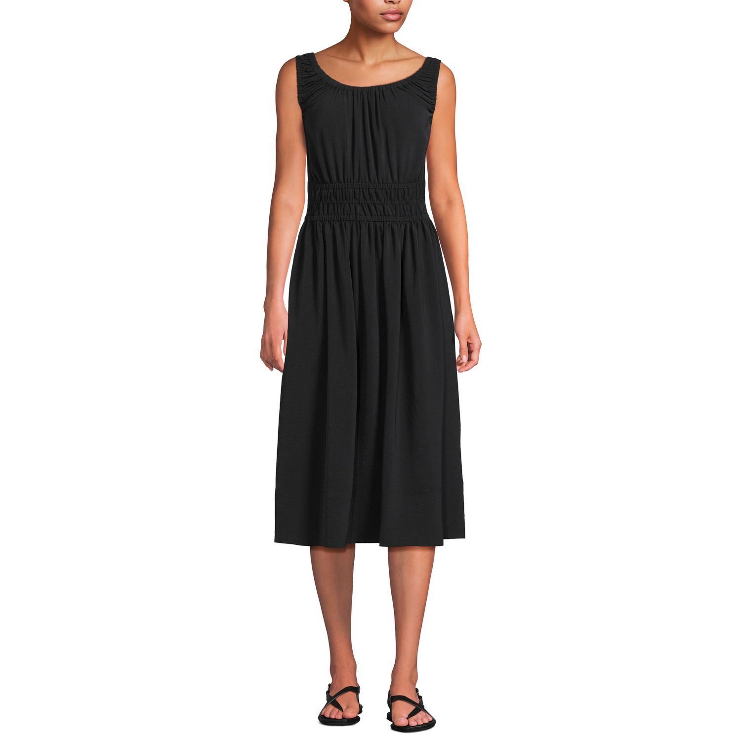 Женские платья Lands' End U-Neck Smocked Midi Dress