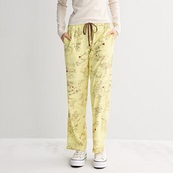 Juniors' Disney's Winnie the Pooh Hundred Acre Wood Allover Print Pants