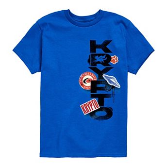 Boys 8-20 Supergirl Krypto Grunge Logo Graphic Tee