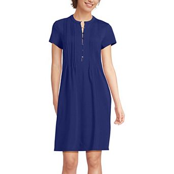 Women's Lands' End Pintuck Short Sleeve Dress