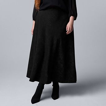 Plus Size Simply Vera Vera Wang Bias Cut A-Line Skirt