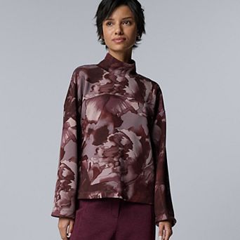 Women's Simply Vera Vera Wang Mock Neck Scuba Pullover