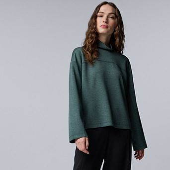 Women's Simply Vera Vera Wang Mock Neck Luxe Cozy Knit Pullover