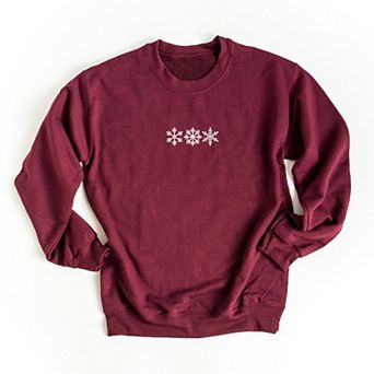 Embroidered 3 Snowflakes - Women's Graphic Sweatshirt