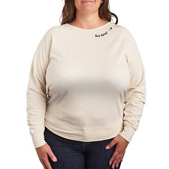 Plus Size Bee Kind French Terry Long Sleeve Tee