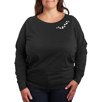 Plus Size Butterflies French Terry Long Sleeve Tee