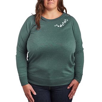 Plus Size Butterflies French Terry Long Sleeve Tee