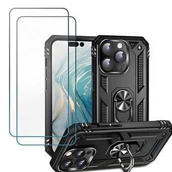 Entronix Bundle for iPhone - Dual-Layer Protection with Built-in Kickstand & 2 Screen Protectors