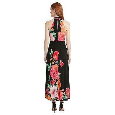 Women's London Times Halter V-Neck Maxi Dress