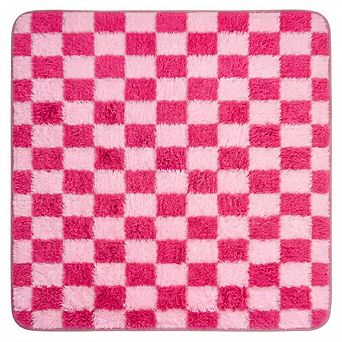 Plush Checkerboard Area Rug for Living Room Bedroom, Modern Shag Rug, Home Decor, Anti-Slip