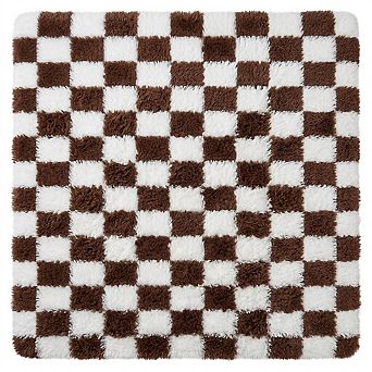 Plush Checkerboard Area Rug for Living Room Bedroom, Modern Shag Rug, Home Decor, Anti-Slip