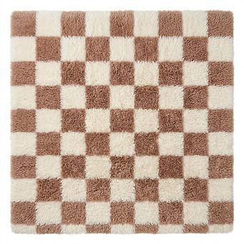 Plush Checkerboard Area Rug for Living Room Bedroom, Modern Shag Rug, Home Decor, Anti-Slip