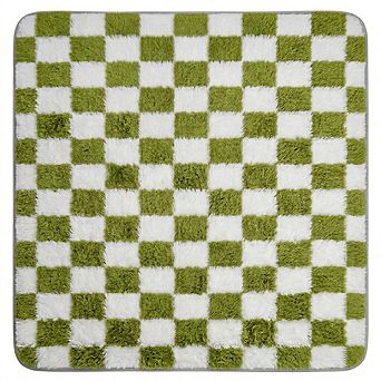Plush Checkerboard Area Rug for Living Room Bedroom, Modern Shag Rug, Home Decor, Anti-Slip