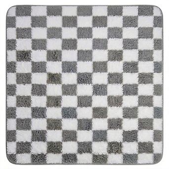 Plush Checkerboard Area Rug for Living Room Bedroom, Modern Shag Rug, Home Decor, Anti-Slip