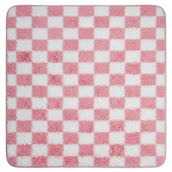 Plush Checkerboard Area Rug for Living Room Bedroom, Modern Shag Rug, Home Decor, Anti-Slip