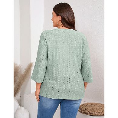 Plus Size Women Casual Lace Trim Lightweight Cardigan