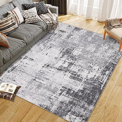 Non-Slip Washable Abstract Long Rug Soft Carpet with Rubber Backing for Hallway, Kitchen, Bedroom