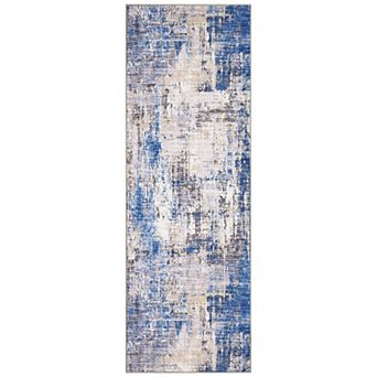 Non-Slip Washable Abstract Long Rug Soft Carpet with Rubber Backing for Hallway, Kitchen, Bedroom