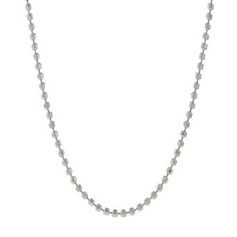 Pori Jeweler 925 Sterling Silver Bead Diamond Cut Chain Necklace 1.8mm 16-20 Inches