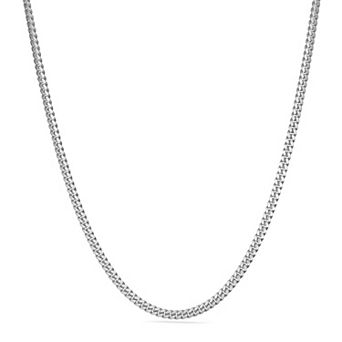 Pori Jeweler 925 Sterling Silver Miami Cuban Chain Necklace 2.6mm 16-24 Inches