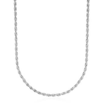 Pori Jeweler 925 Sterling Silver Rope Chain Necklace 3.7mm 16-24 Inches