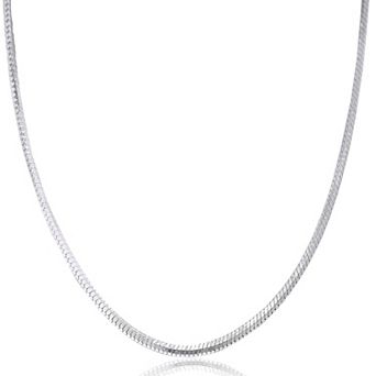 Pori Jeweler 925 Sterling Silver Square Diamond Cut Snake Chain Necklace 1.1mm 16-24 Inches
