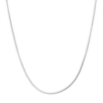 Pori Jeweler 925 Sterling Silver Snake Chain Necklace 0.8mm 16-24 Inches