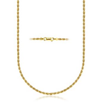 Pori Jeweler 925 Sterling Silver Rope Chain Necklace 2.8mm 16-24 Inches
