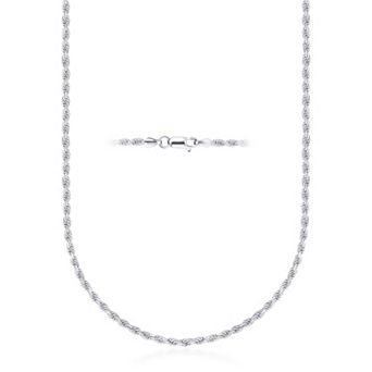 Pori Jeweler 925 Sterling Silver Rope Chain Necklace 2.8mm 16-24 Inches